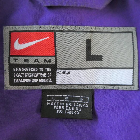 SOLD Nike 90s Windbreaker Track Purple White Striping Back Cape Mesh Lining  L - Picture 6 of 9